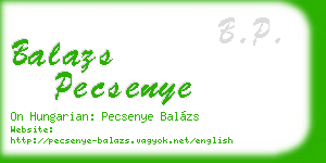 balazs pecsenye business card